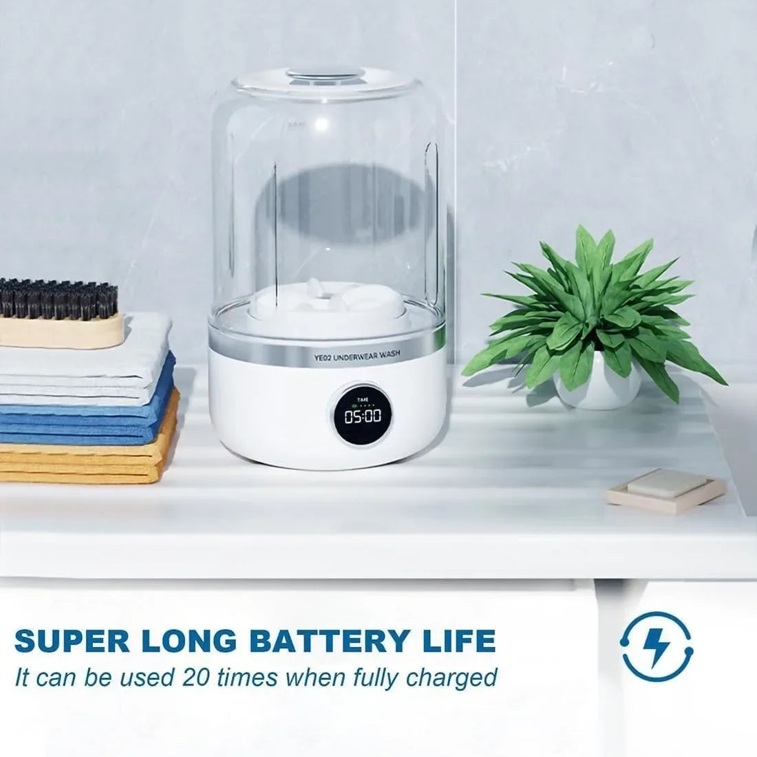 Portable Mini Washing Machine - Wireless Underwear & Socks Cleaner