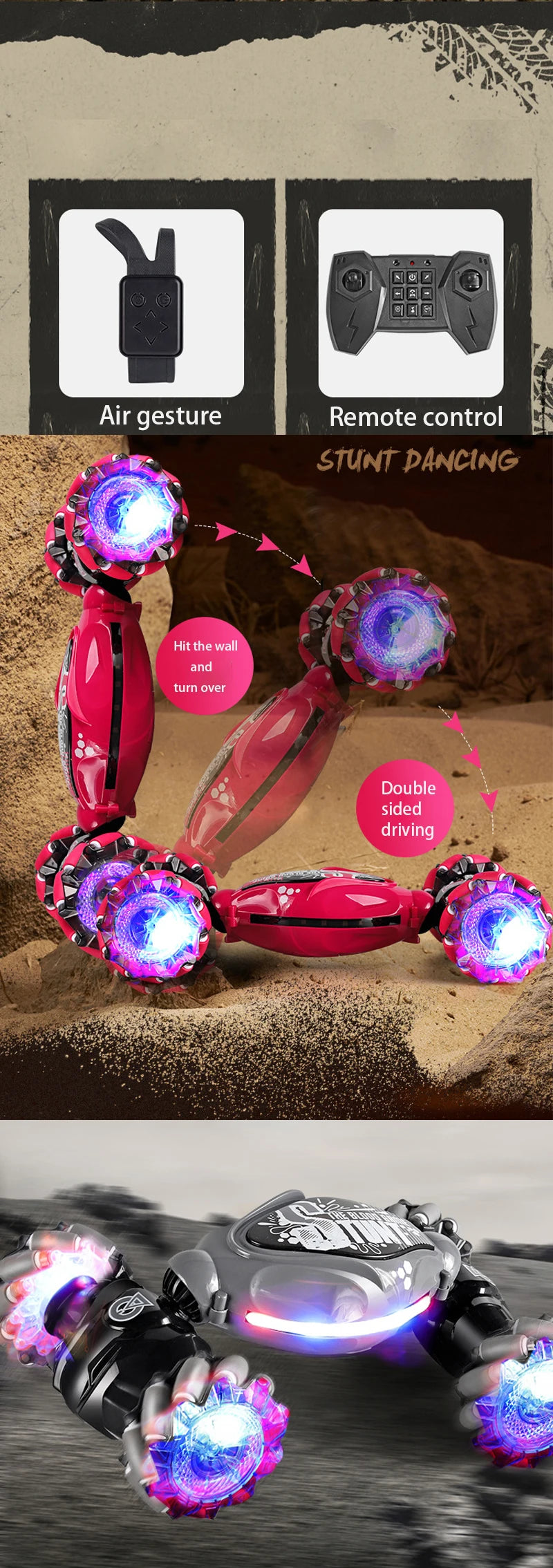 Brand New 4WD Stunt Drift Car With LED Lights