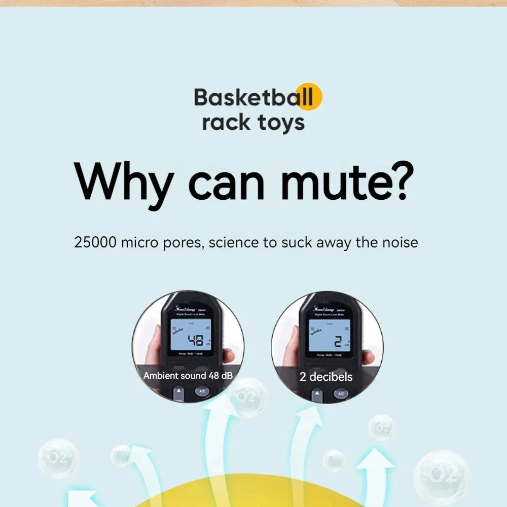 Silent Foam Basketball for Kids - Indoor Quiet Bouncing Ball