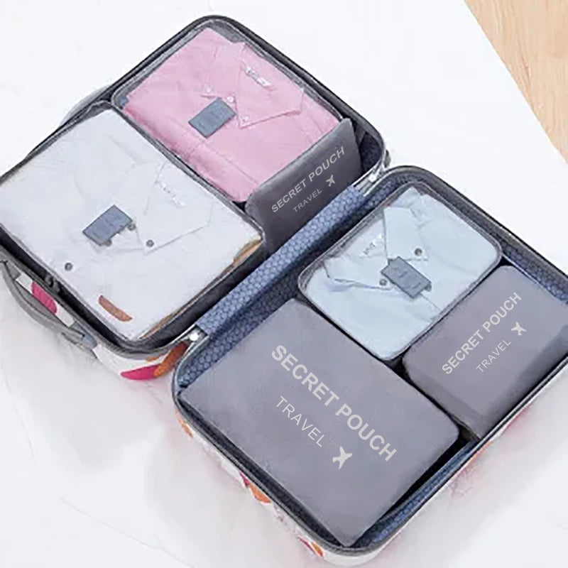 6-Piece Travel Packing Cubes - Waterproof Luggage Organizers