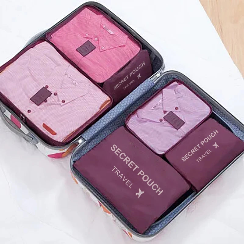 6pcs Multifunction Travel Bags Waterproof Clothes Storage